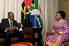 Minister Maite Nkoana-Mashabane and the Minister of External Relations from the Republic of Angola, Manuel Domingos Augusto, during his Working Visit, Pretoria, South Africa, 9 November 2017.
