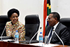 Minister Maite Nkoana-Mashabane with the Foreign Minister of Tanzania, Dr Augustine P. Mahiga, at the South Africa - Tanzania Ministerial Session, Dar es Salaam, Tanzania, 10 May 2017.