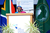 Deputy Minister Nomaindiya Mfeketo speaks at the Africa Day Publice Lecture, CPUT, Belleville, Cape Town, South Africa.