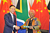 Deputy Minister Nomaindiya Mfeketo meets with the Assistant Minister of Foreign Affairs of China, Mr Chen Xiaodong, Pretoria, South Africa, 22 August 2017.