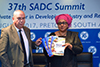 The SADC Executive Secretary, Dr Stergomena Lawrence Tax, and Ambassador Ralf Andreas Breth, from Germany launch the second edition of The SADC Success Stories Book, O R Tambo Building, Pretoria, South Africa, 14 August 2017.