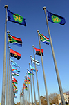 37th SADC Summit Flags at the entrance of Pretoria, South Africa, 9 - 20 August 2017.