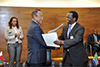 Secretary of State at the Ministry of Foreign Affairs in charge of Cooperation and Development, Mr Bary Rafatrolaza, and Acting Deputy Director General: Africa, Ambassador Ganga Tsengiwe, sign the MOU during the Madagascar Investors Conference hosted by the Department of Trade and Industry (the dti) in partnership with the Department of International Relations and Cooperation (DIRCO) and the Development Bank of Southern Africa (DBSA), Pretoria, South Africa, 15 June 2017.