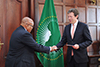 President Jacob Zuma receives the Letters of Credence from nine Ambassadors and High Commissioners-designate at the Credentials Ceremony, Sefako Makgatho Presidential Guesthouse, Pretoria, South Africa, 8 June 2017.